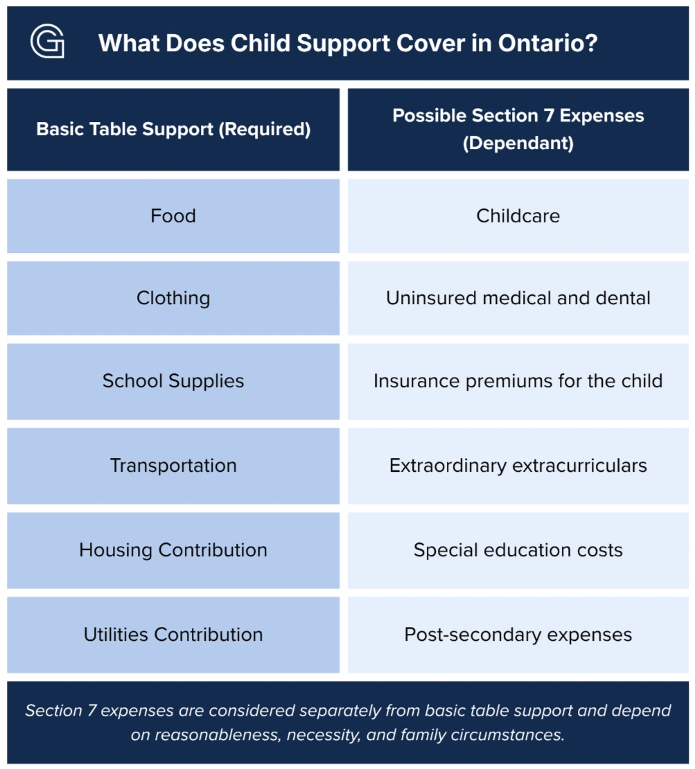 What Does Child Support Cover in Ontario